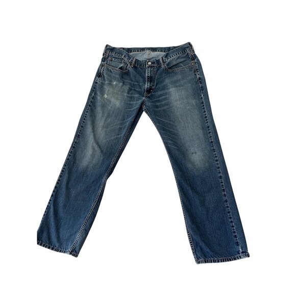 Levi's Other - Levis 559 Relaxed Straight Fit Mens 38x32 Distressed Blue Denim Work Jeans